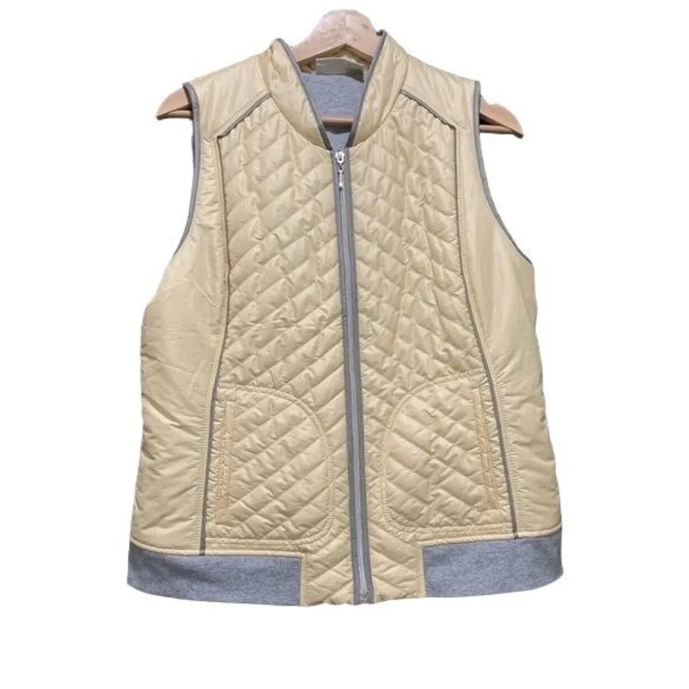Chicos Pale Yellow Puffer Vest - Picture 1 of 4